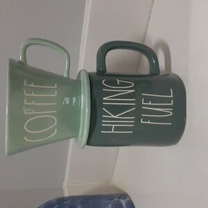 Rae Dunn Coffee Hiking Fuel coffee drip and mug set green. Like New.